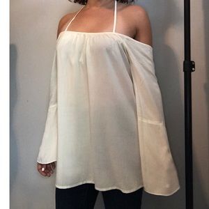 Tobi Low Criss Criss Back Bell Sleeve Blouse